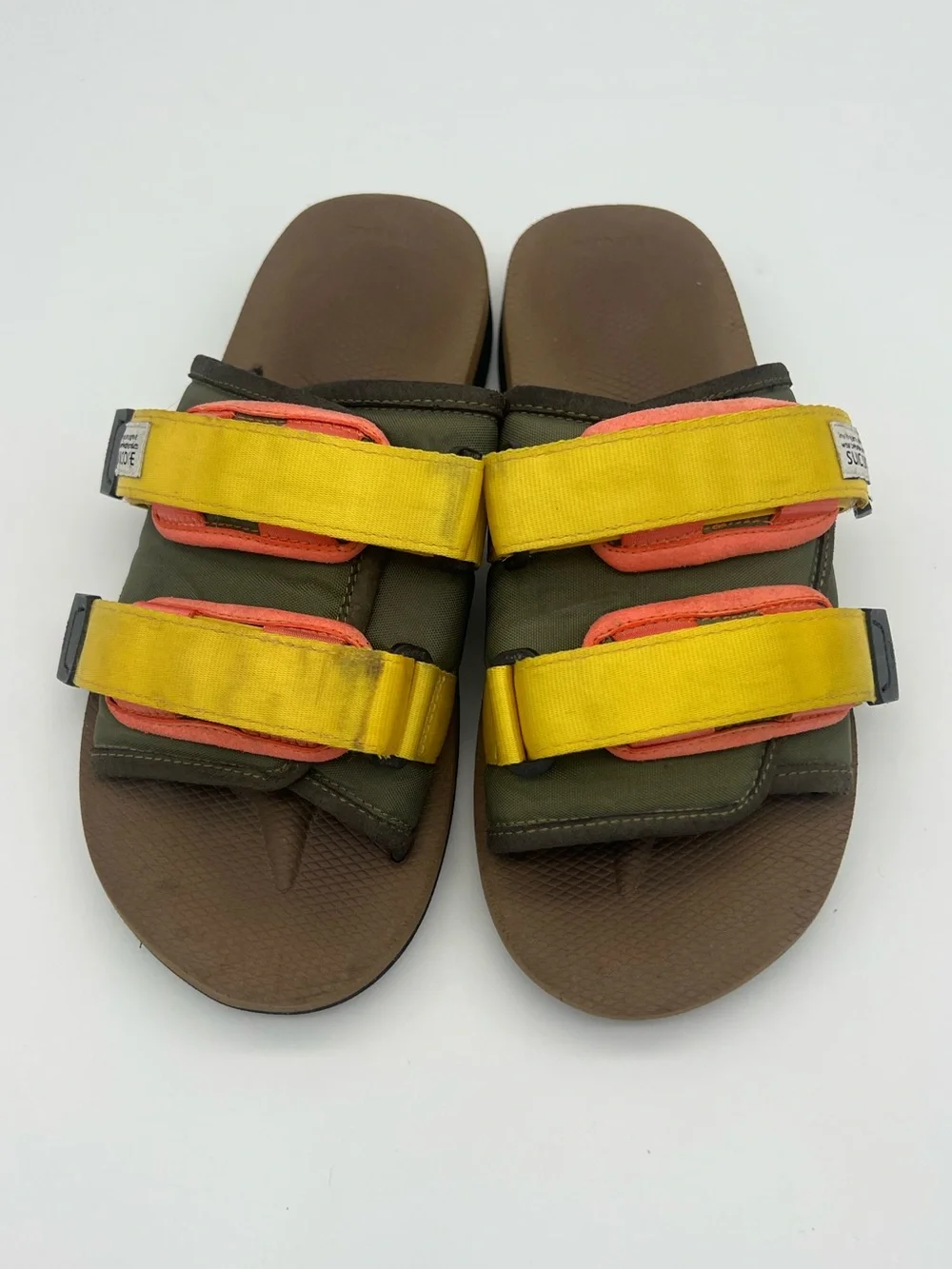 Suicoke Moto cab olive brown Nylon sandals Men’s size 8 Women’s size 10 shoes